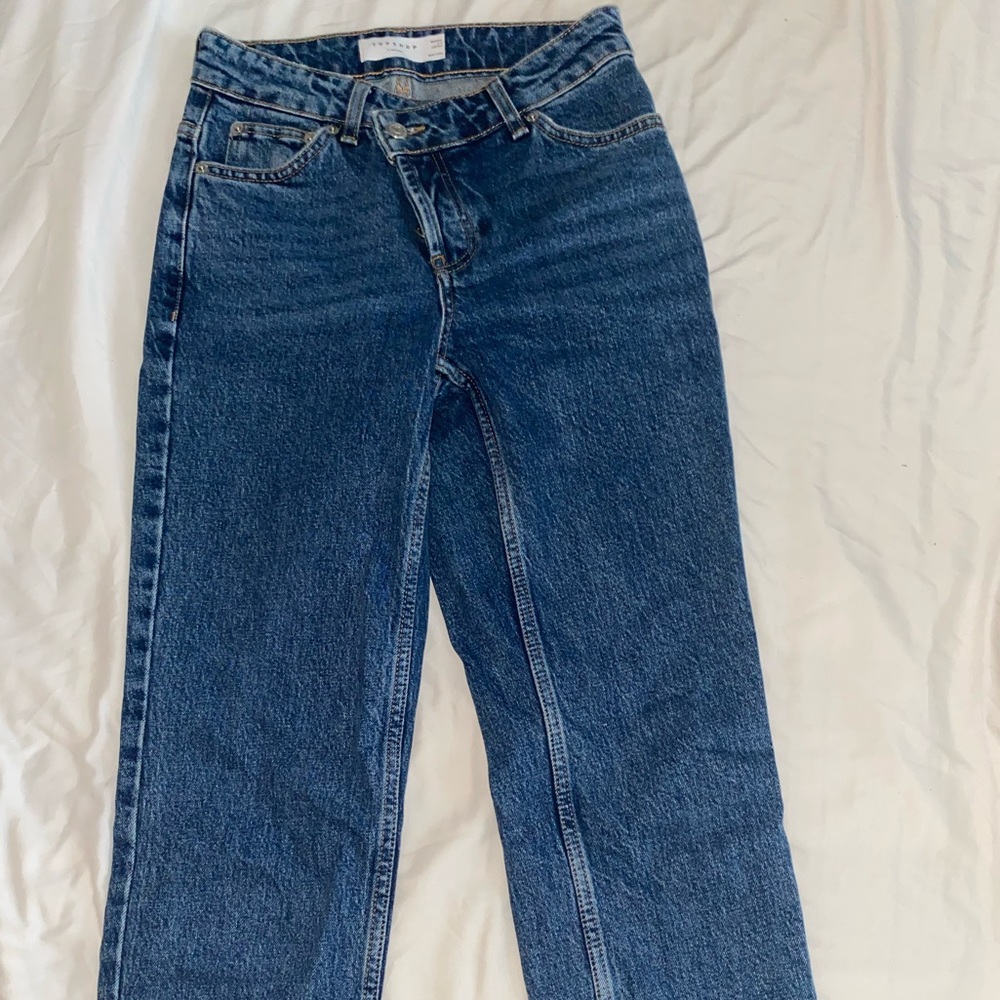Topshop wrap straight jeans size 25